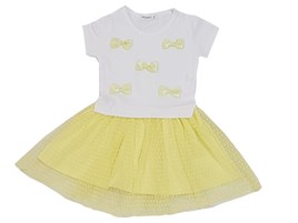 Breeze Sarı Renkli Kelebekli Kız Çocuk Elbise 2-6 Yaş
