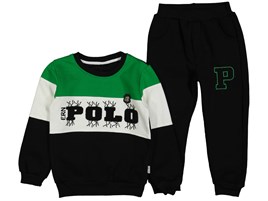 Erkek Çocuk Yeşil Ern Polo Yazılı Takım