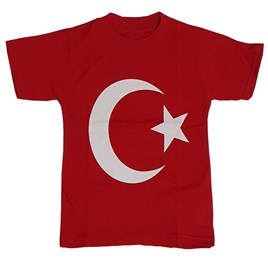 Kırmızı Bay& Bayan Kısa Kollu Ay Yıldızlı (Türkiye Bayraklı) Tişört