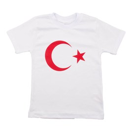 Lollico Ay Yıldızlı (Türkiye Bayraklı) Beyaz Tişört