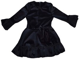 Siyah Bebek & Çocuk Kadife Kız Elbise